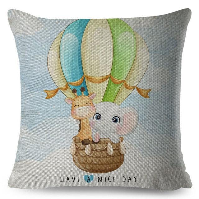 Cartoon Dinosaur Kids Pillow Cover – Cute Animal Cushion Case for Kids Room