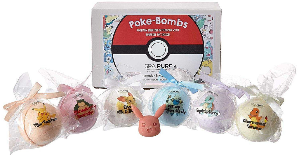 Kids Bath Bombs with Surprise Toys Inside – Pokémon-Inspired, 6 Count