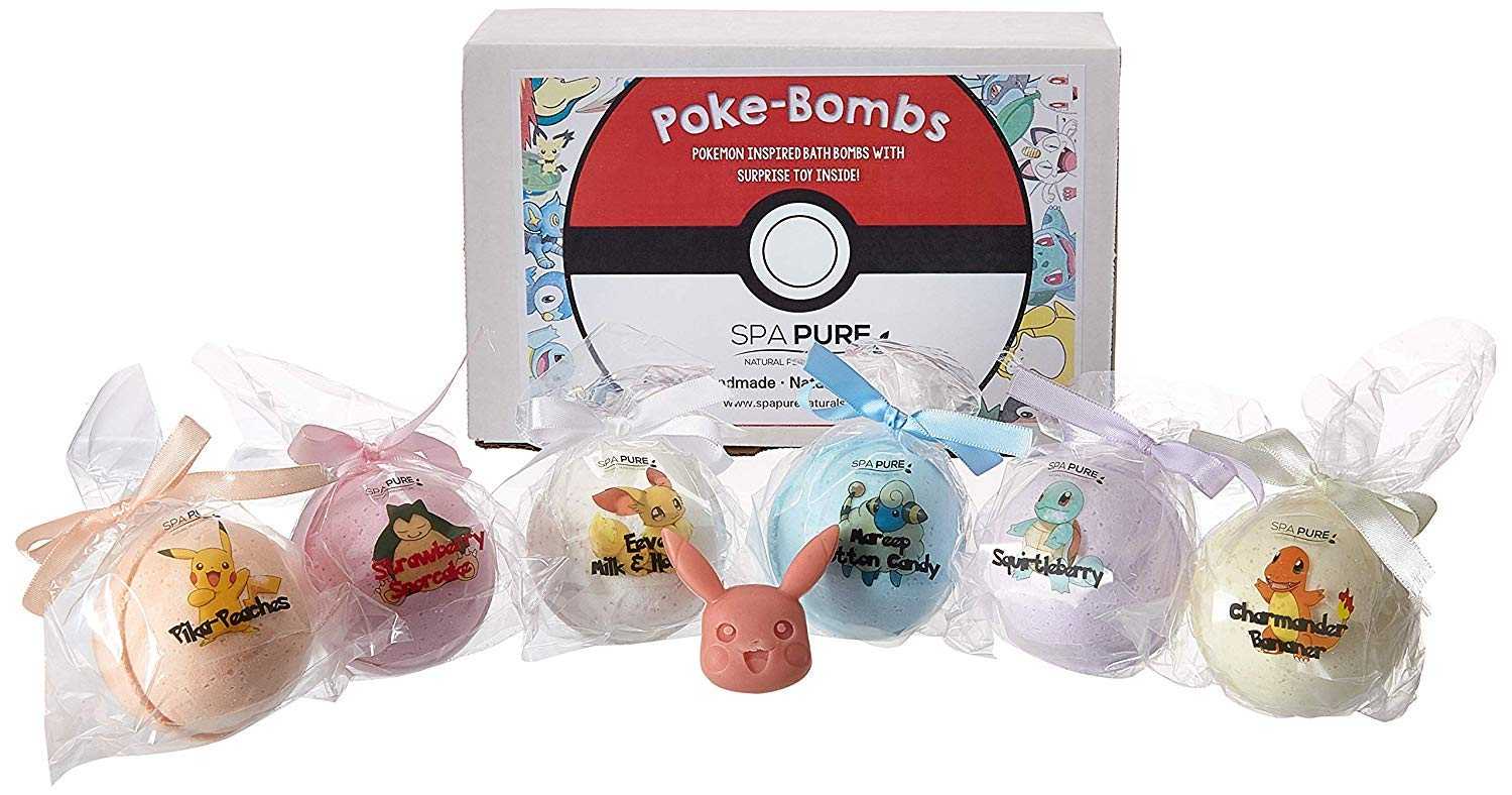 Kids Bath Bombs with Surprise Toys Inside – Pokémon-Inspired, 6 Count