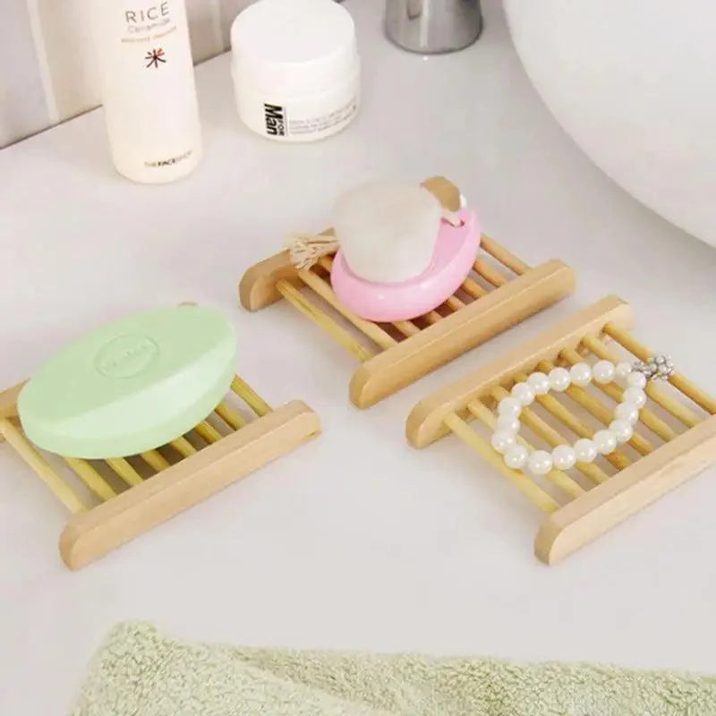 Handcrafted Natural Pine Wood Soap Dish | Slotted Self-Draining Soap Holder