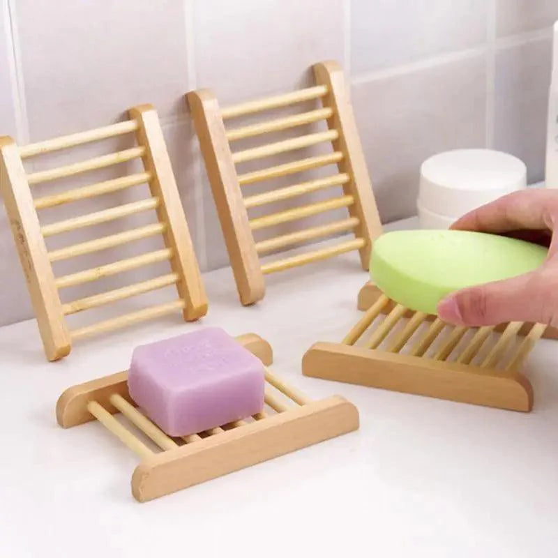 Handcrafted Natural Pine Wood Soap Dish | Slotted Self-Draining Soap Holder