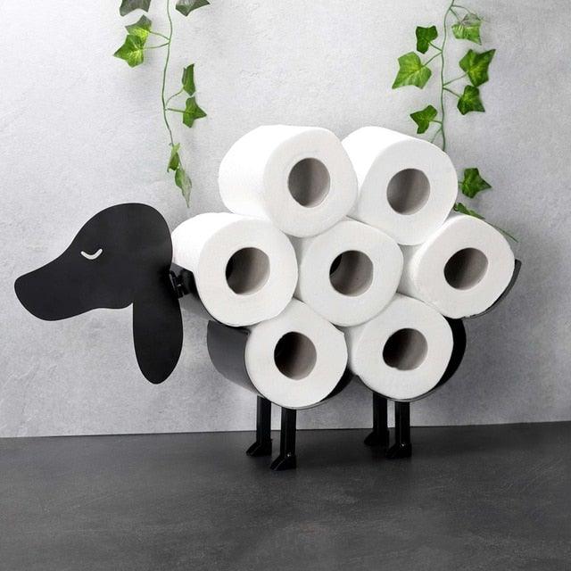 Sheep Toilet Paper Holder – Decorative Metal Bathroom Tissue Storage