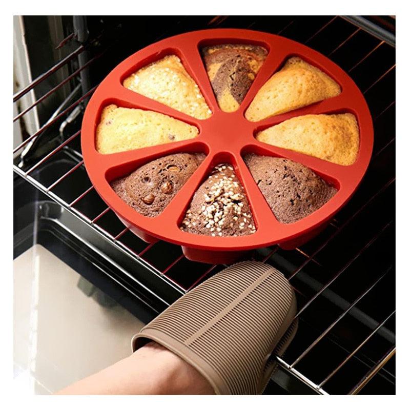 8-Cavity Triangle Silicone Baking Mold – Scone, Pizza Slice & Cake Pan