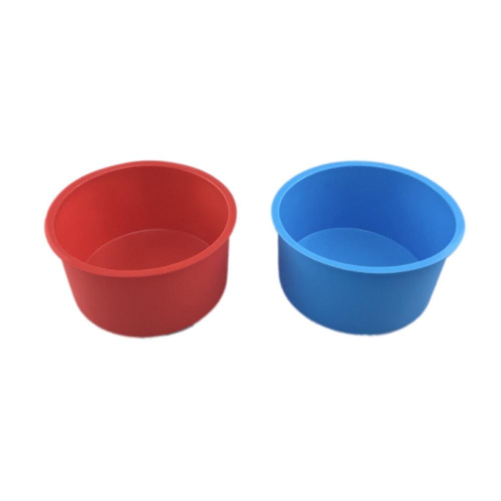 4-Inch Round Silicone Baking Mold | Non-Stick, Reusable Cake Pan — Blue or Red