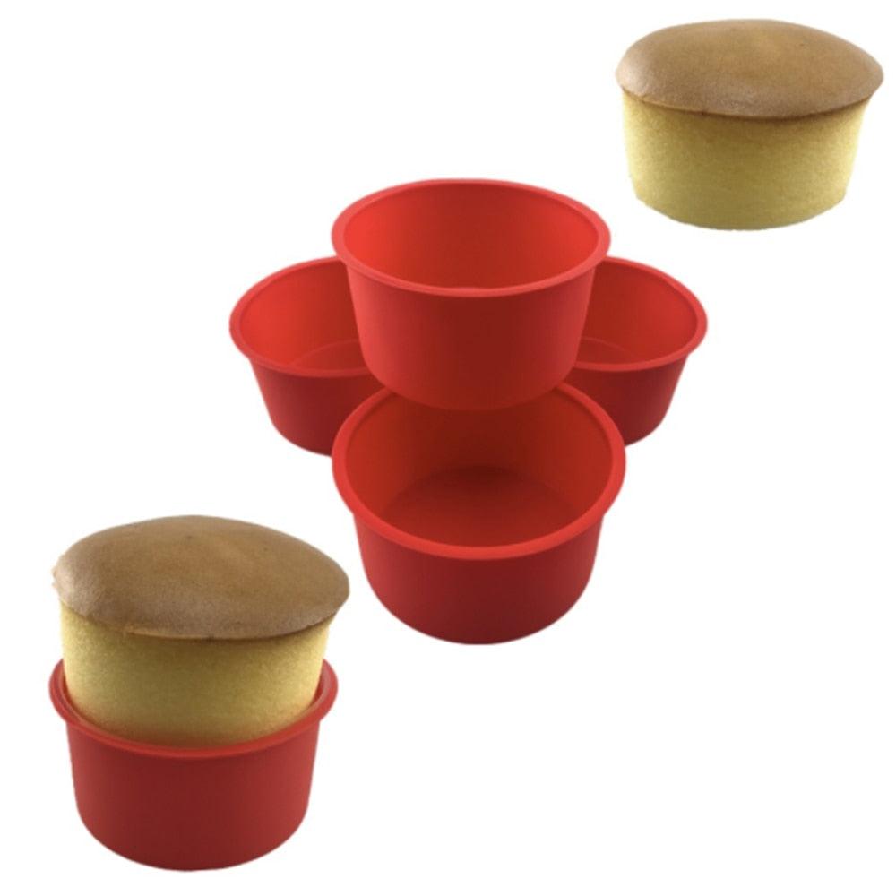 4-Inch Round Silicone Baking Mold | Non-Stick, Reusable Cake Pan — Blue or Red