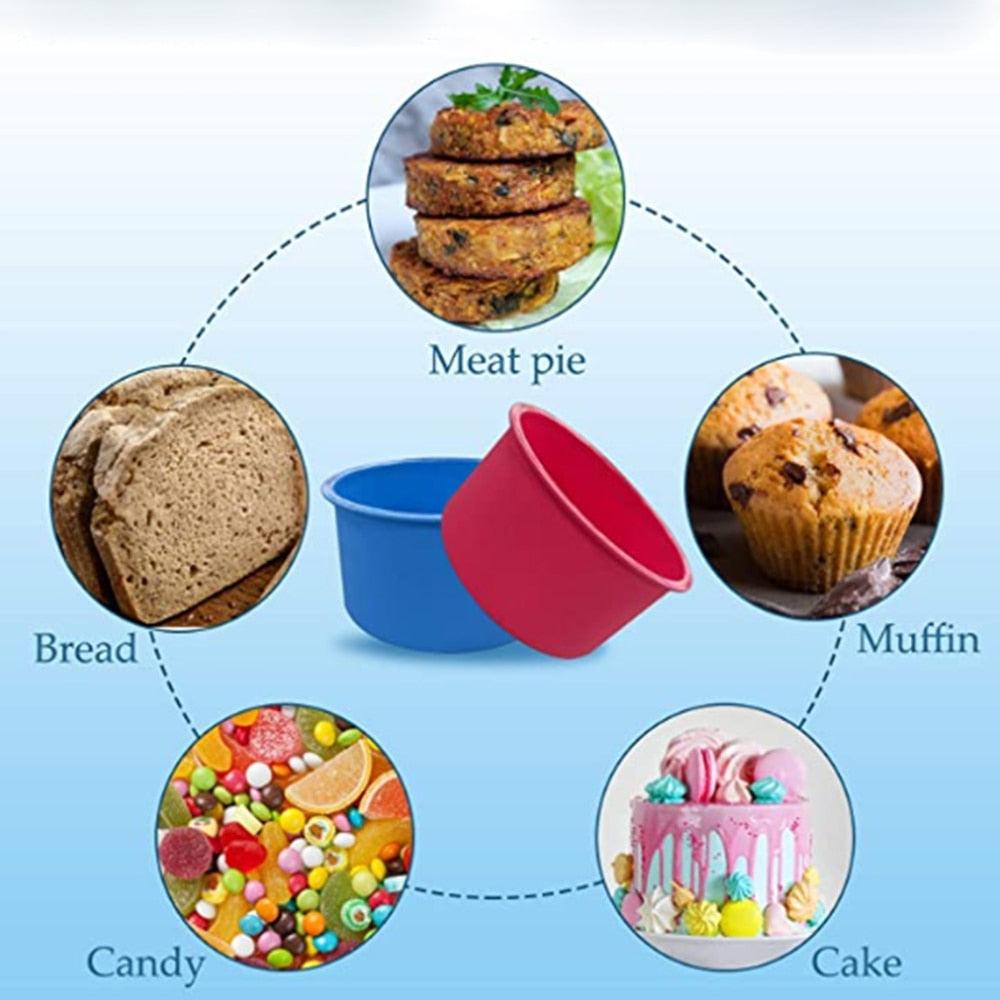 4-Inch Round Silicone Baking Mold | Non-Stick, Reusable Cake Pan — Blue or Red