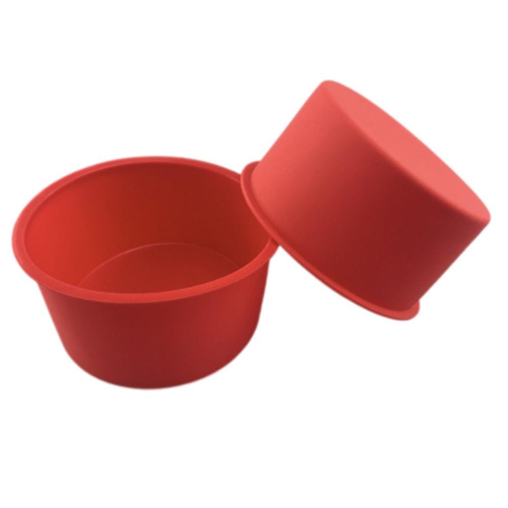4-Inch Round Silicone Baking Mold | Non-Stick, Reusable Cake Pan — Blue or Red