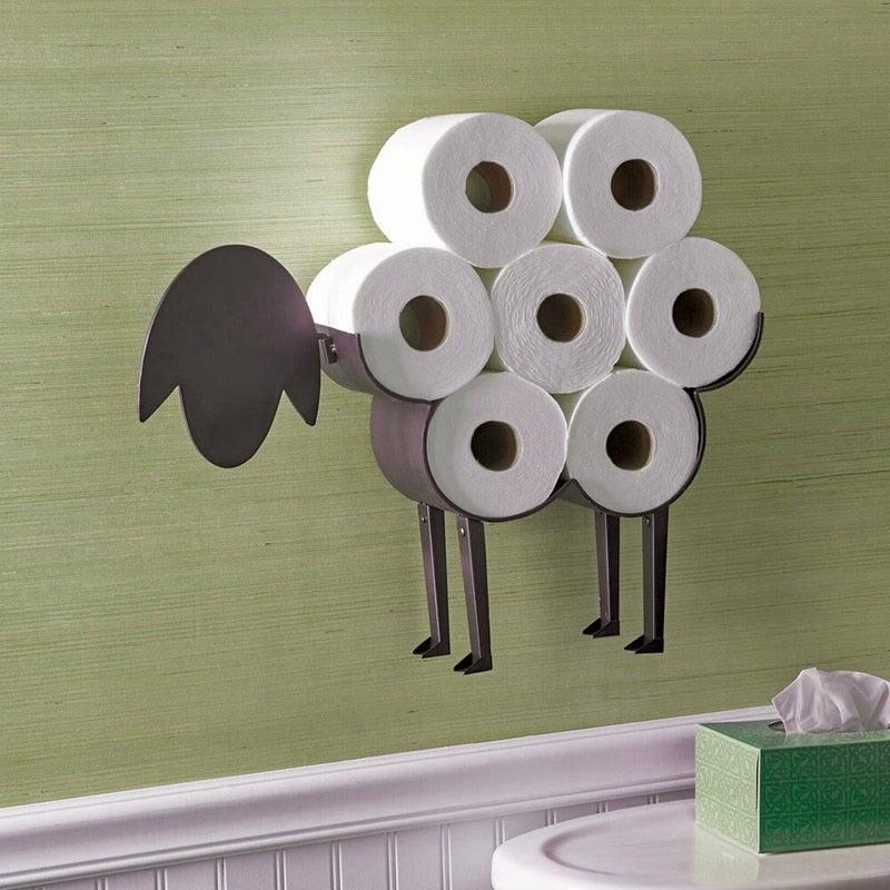 Sheep Toilet Paper Holder – Decorative Metal Bathroom Tissue Storage