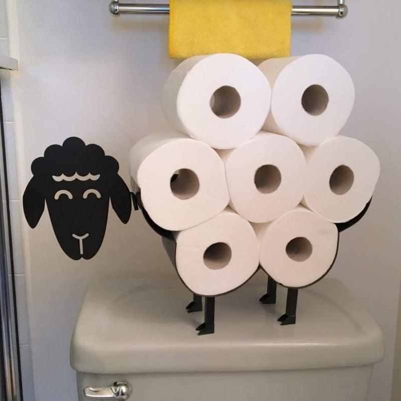 Sheep Toilet Paper Holder – Decorative Metal Bathroom Tissue Storage