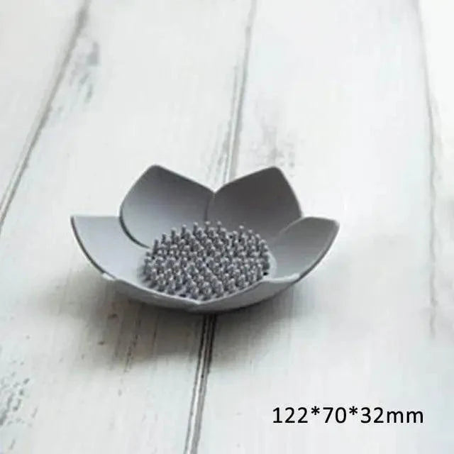 Lotus-Shape Silicone Soap Dish | Self-Draining, Non-Slip, Multi-Use — 9 Colors