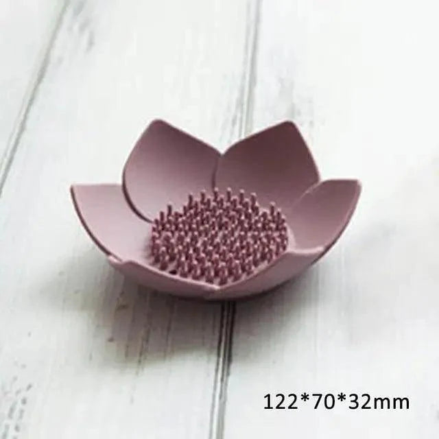 Lotus-Shape Silicone Soap Dish | Self-Draining, Non-Slip, Multi-Use — 9 Colors