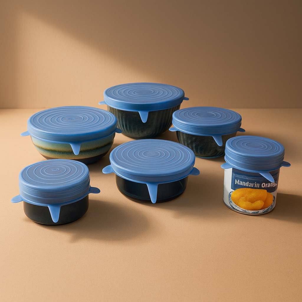Silicone Stretchy Bowl Lids | 6-Pack, BPA-Free, Reusable Food Storage Covers