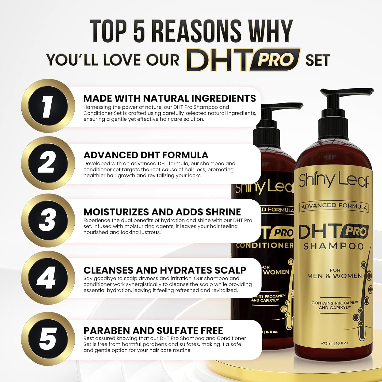 Maximum Hair Growth, Zero Compromise | DHT Pro Shampoo & Conditioner with Procapil & Capixyl