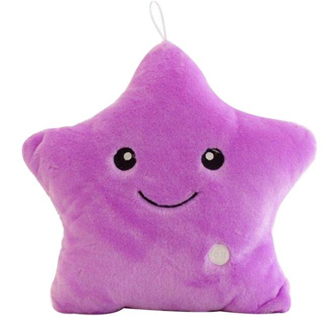 LED Star Plush Pillow – Glowing Night Light Cushion Toy for Kids