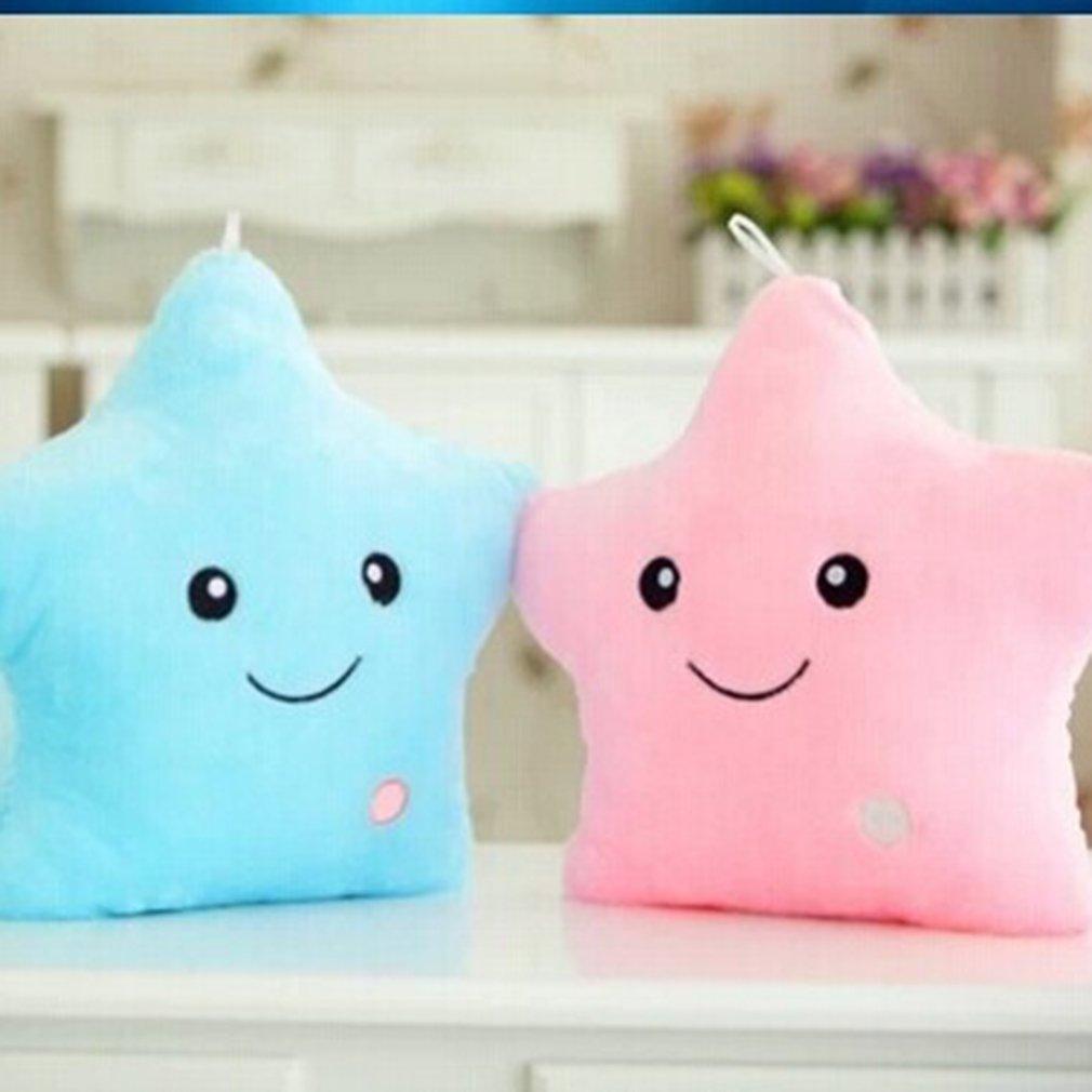 LED Star Plush Pillow – Glowing Night Light Cushion Toy for Kids