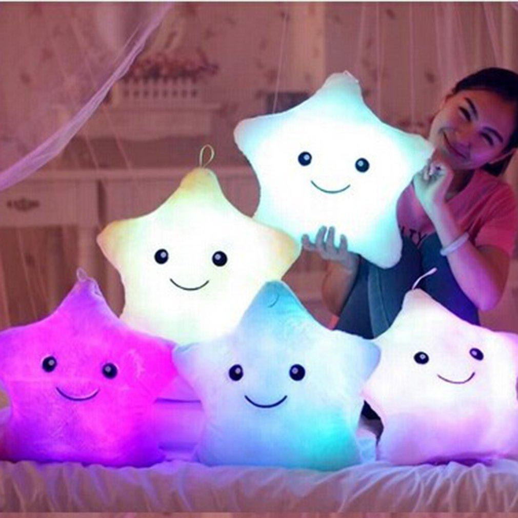 LED Star Plush Pillow – Glowing Night Light Cushion Toy for Kids