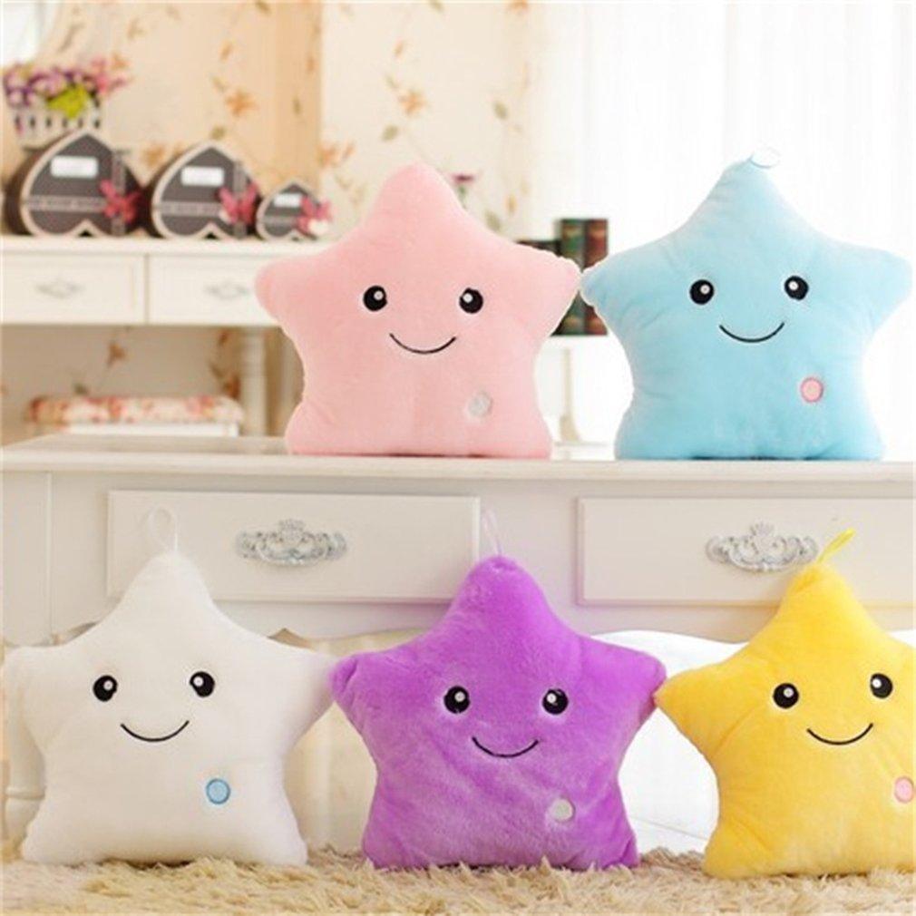 LED Star Plush Pillow – Glowing Night Light Cushion Toy for Kids