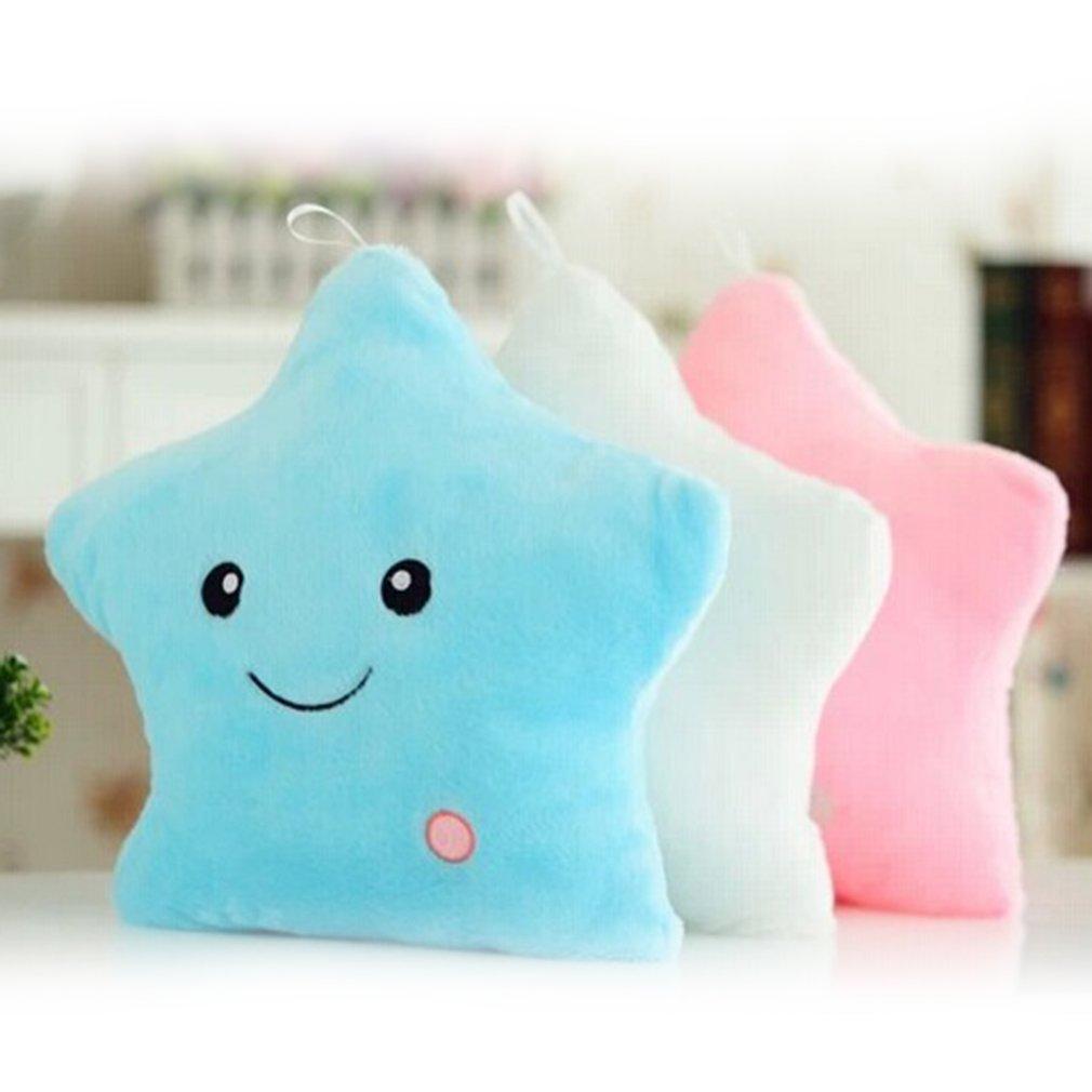 LED Star Plush Pillow – Glowing Night Light Cushion Toy for Kids