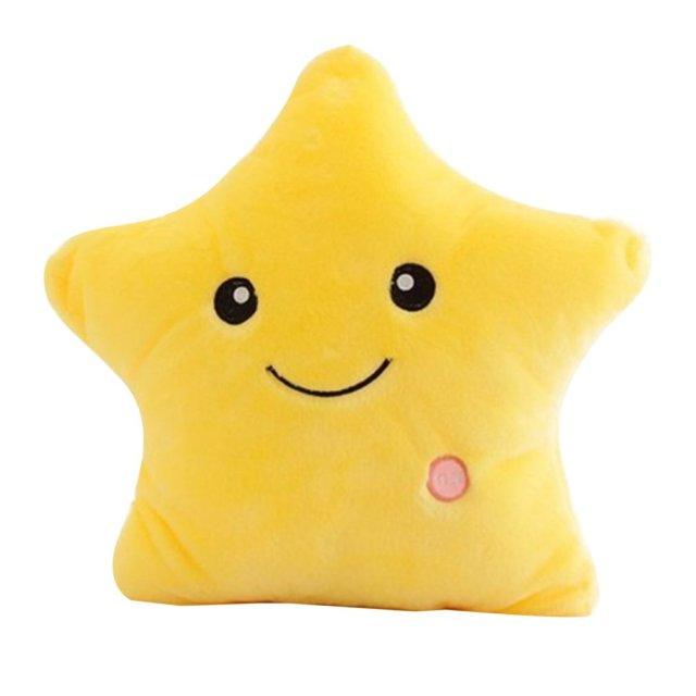 LED Star Plush Pillow – Glowing Night Light Cushion Toy for Kids