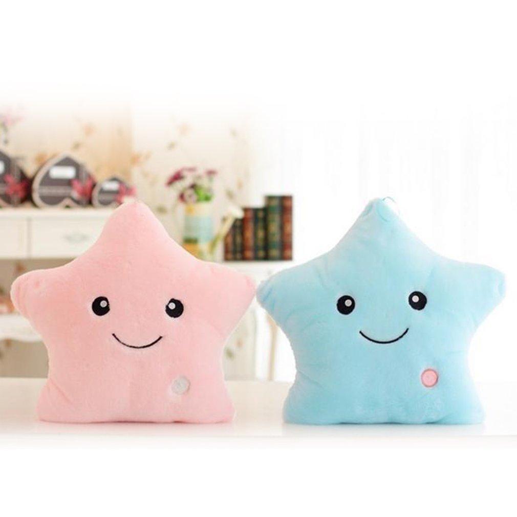 LED Star Plush Pillow – Glowing Night Light Cushion Toy for Kids