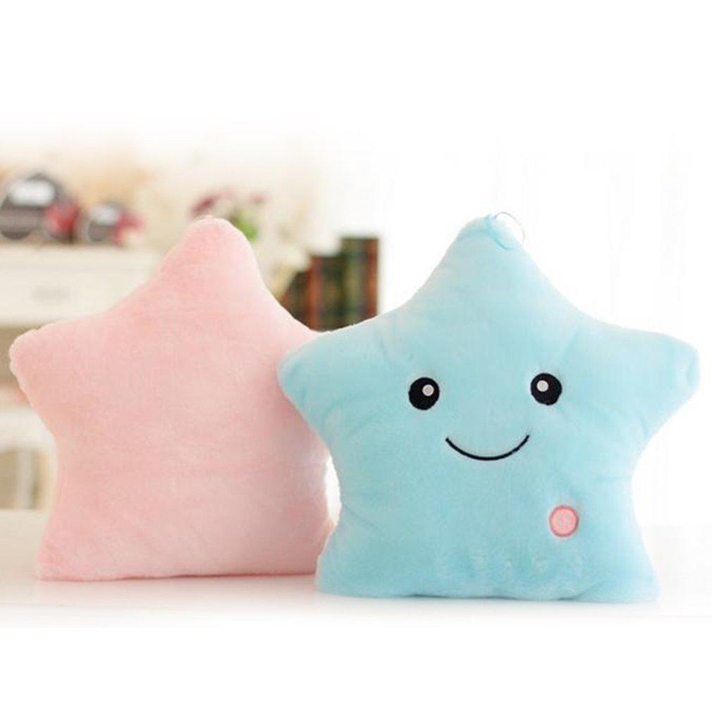 LED Star Plush Pillow – Glowing Night Light Cushion Toy for Kids